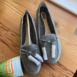 Propét grey suede slip loafers labeled size 7.5 but runs small...fits like 6.5